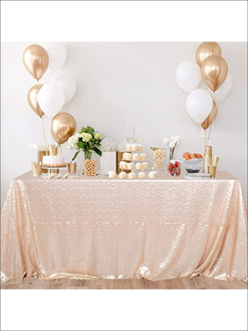 Sequin Tablecloth 90x132 Rectangular Seamless Table Cover Overlay